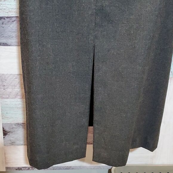 Harve Benard 100% Wool Dark Gray Sleeveless Shift Dress Maxi POCKETS Sz 12 - Picture 6 of 7